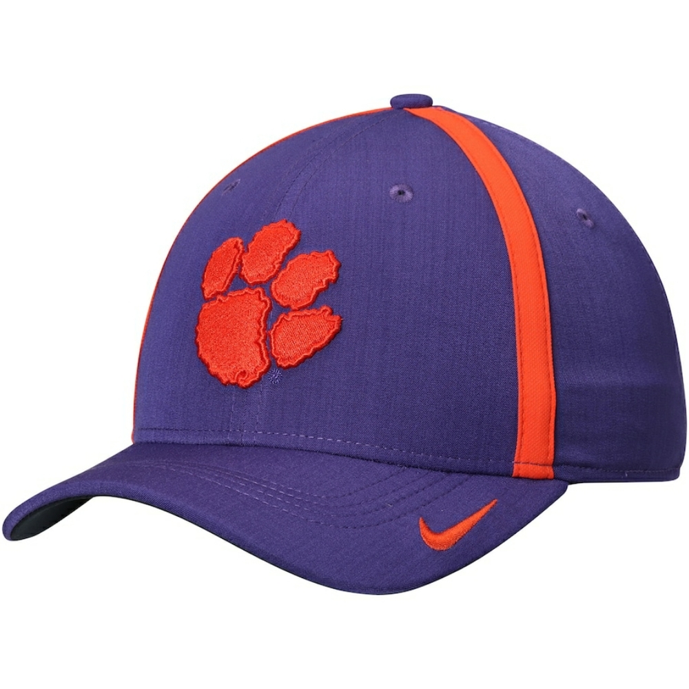 Nike Purple Clemson Tigers AeroBill Sideline Swoosh Coaches Performance Flex Hat